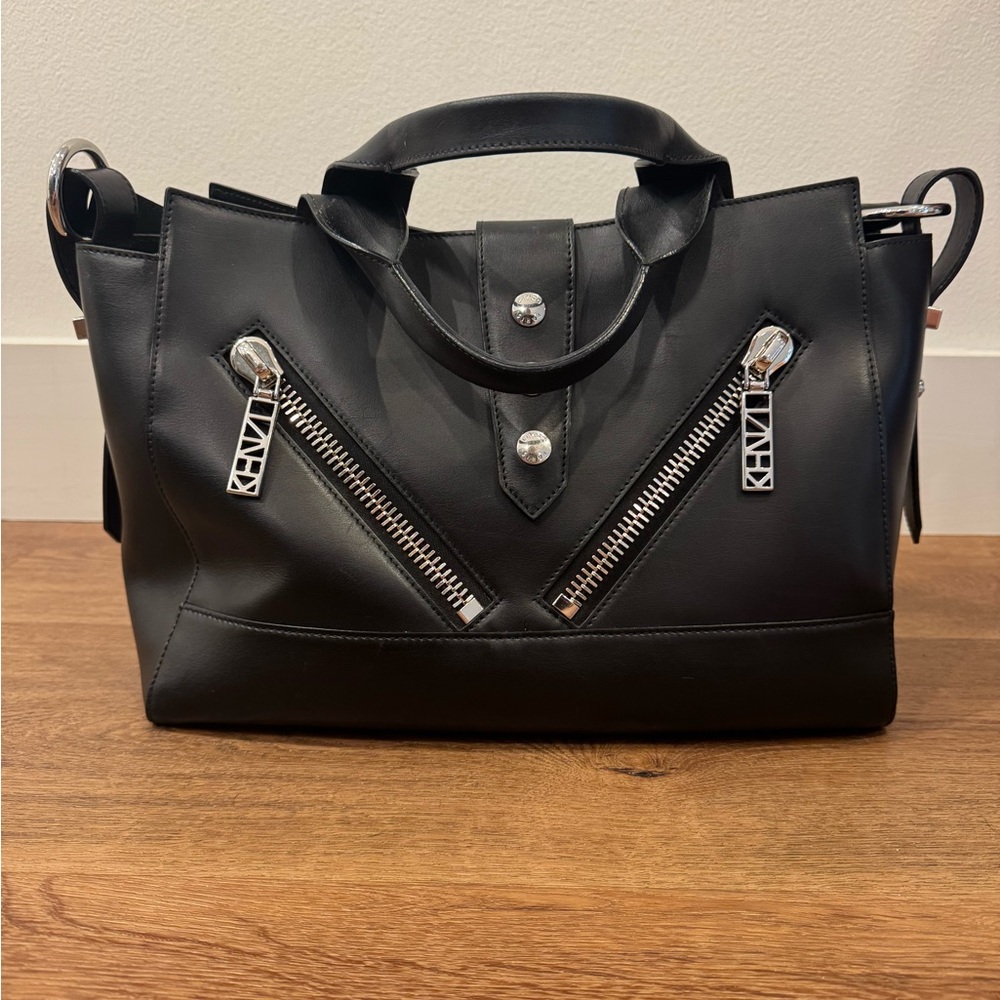 KENZO Kalifornia Black Handbag with Silver Accents